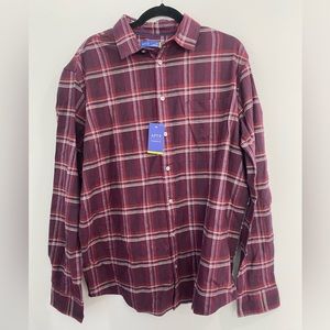 Big & Tall Apt 9 Premier Flex Flannel Button Down Shirt